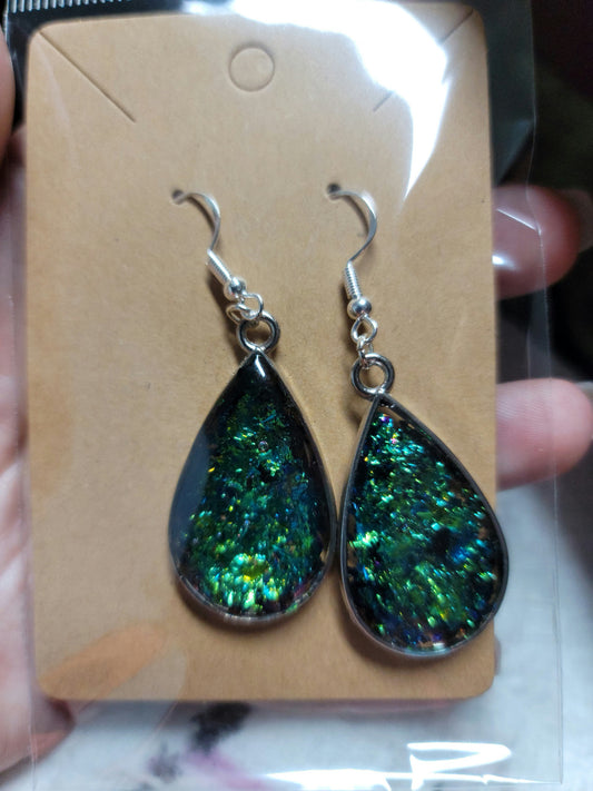 Tear Drop Bezel Earrings