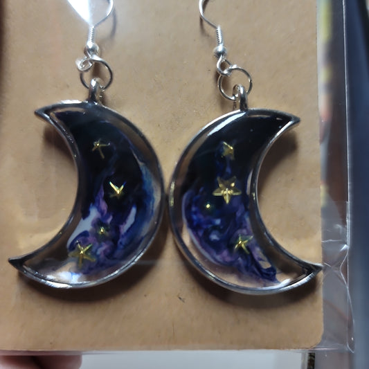 Moon Bezel Earrings