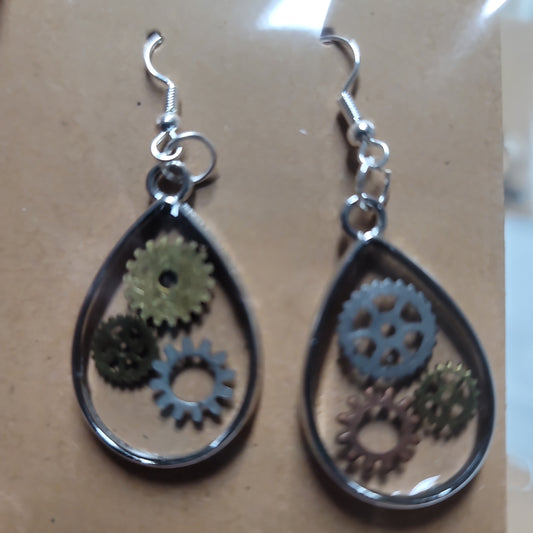 Steampunk Bezel Earrings