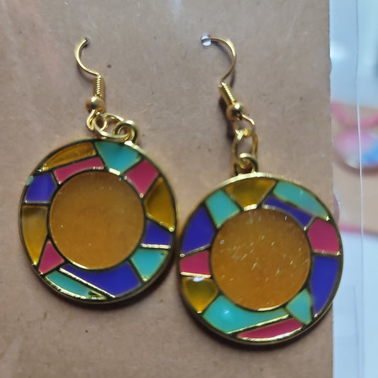 Stained Glass Bezel Earrings