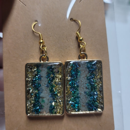 Rectangle Bezel Earrings